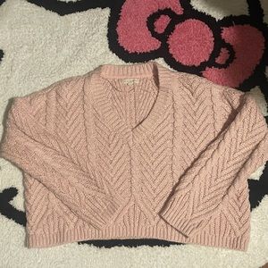 Pacsun LA Hearts Cropped Pink Knit Sweater 💕